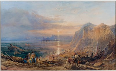 Breaking up of a Wreck at Tynemouth by Thomas Miles Richardson